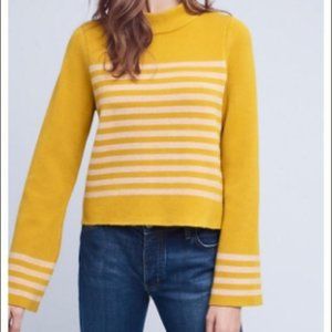 Anthropologie Moth Yellow Striped Sweater - Size small